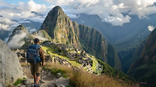 Hiking the Inca Trail to Machu Picchu, with stunning views of the Andes and the ancient city emerging at sunrise © Lemar