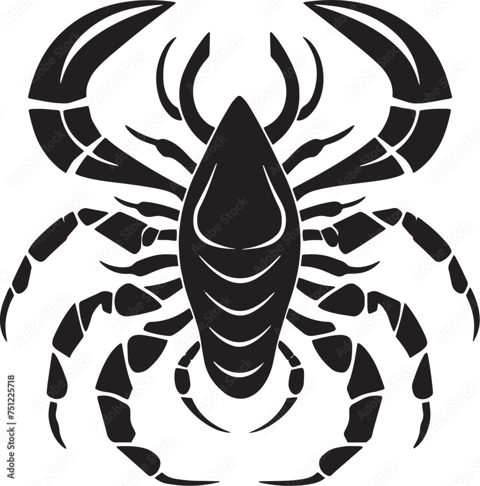 Obraz premium black and white scorpion vector illustration