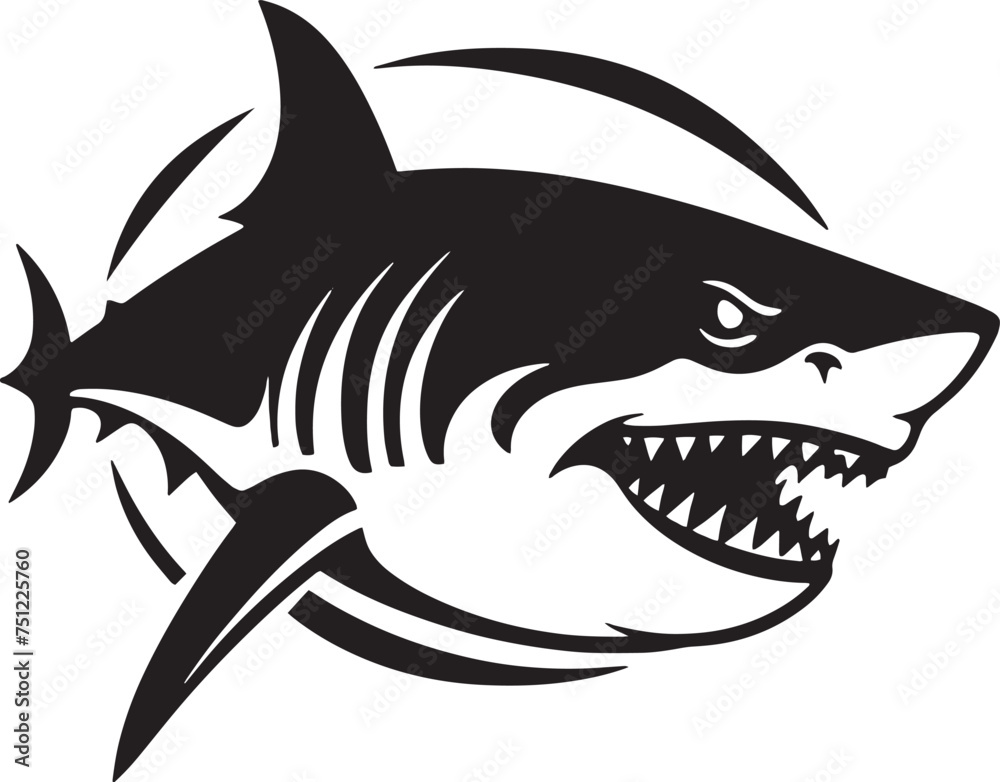 Fototapeta premium shark cartoon isolated on white