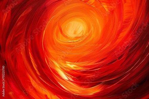 Fiery Sunset Swirl Generative AI