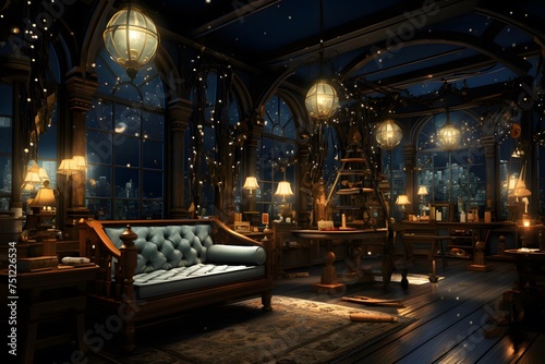 Interior of a night club. 3d rendering, 3d illustration.