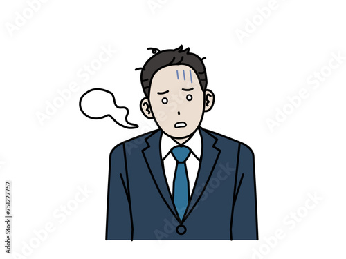 放心状態になる会社員の男性、ビジネスマン