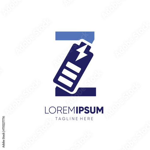 Letter Z Battery Logo Design Vector Icon Graphic Emblem Illustration