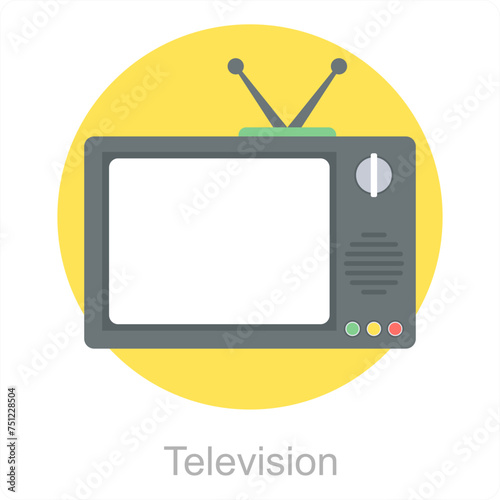 Television and tv icon concept