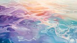 Ethereal waves of color merging and separating, casting gentle shadows on a canvas of soft and soothing hues.