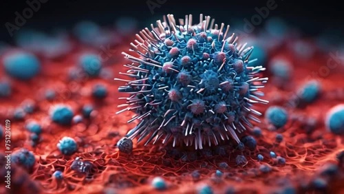 Macro close up shot of bacteria and virus Animation photo