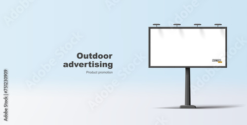 Render Style outdoor highway billboard for advertising OOH poster print, large canvas with lights