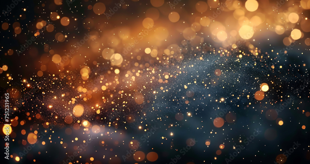 background with bokeh lights, golden dust