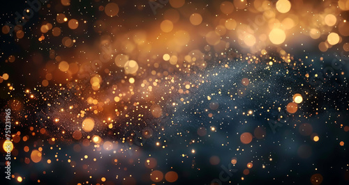 background with bokeh lights, golden dust