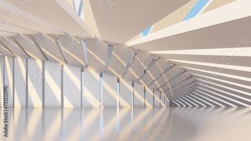 Fototapeta Naklejka Na Ścianę i Meble -  Abstract architecture background geometric tunnel 3d render