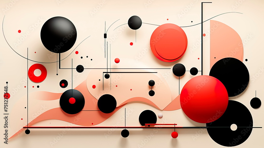 Risographic poster featuring bold geometric patterns and a striking color palette, evoking a sense of nostalgia and charm. Generative AI