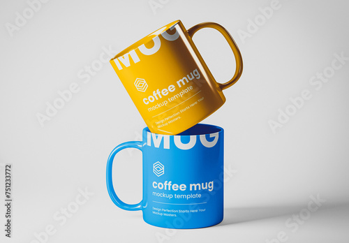 Set of Two Coffee Mugs Mockup