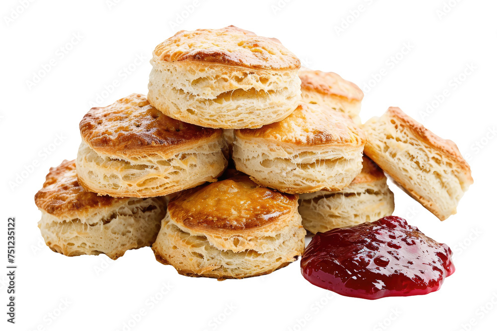 Scones Stacked Isolated On Transparent Background