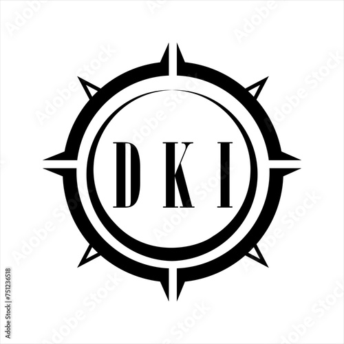 DKI letter design. DKI letter technology logo design on white background. DKI Monogram logo design for entrepreneur and business photo