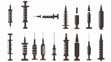 Syringe icon set. injection icon vector. isolated