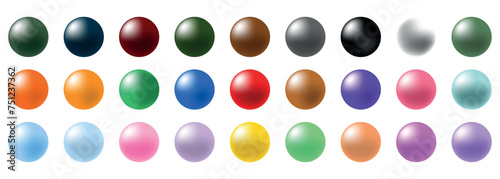 Snooker balls, 3d spheres, colorful circles can be used as a ball or website rounded button in games circle button web ui graphics