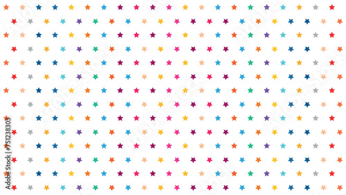 Pattern with colorful stars shiny stars fabric background 