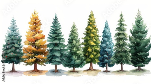 Colourful Christmas tree vector illustration.Christmas tree  vector  decoration  illustration.