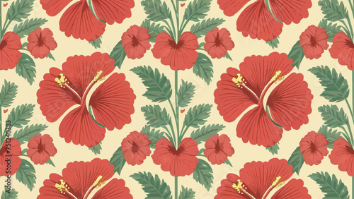 Flat Design Flowers Pattern Background  A Floral Delight for Your Visuals 