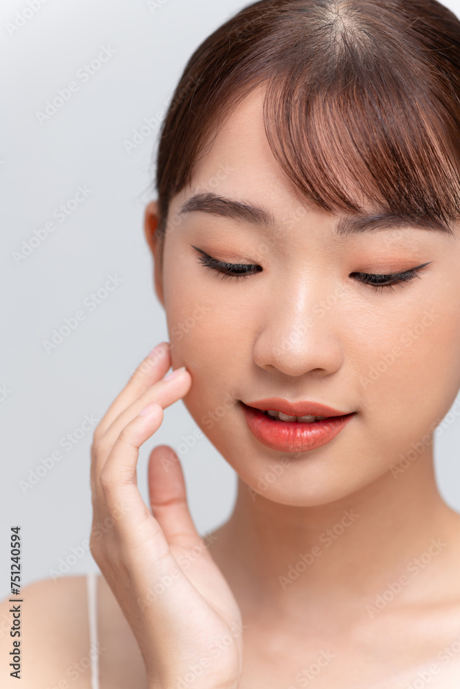 Portrait of smiling beautiful young girl with perfect glowing skin Portrait of smiling beautiful young girl with perfect glowing skin