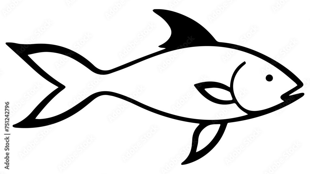 Fototapeta premium black fish shape illustration 