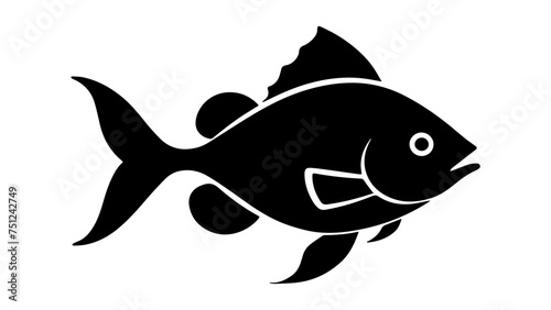 black fish shape vector