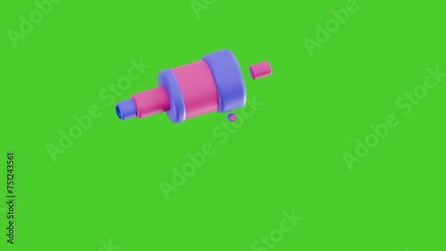 3D Animation of Telescope with Transparent Background