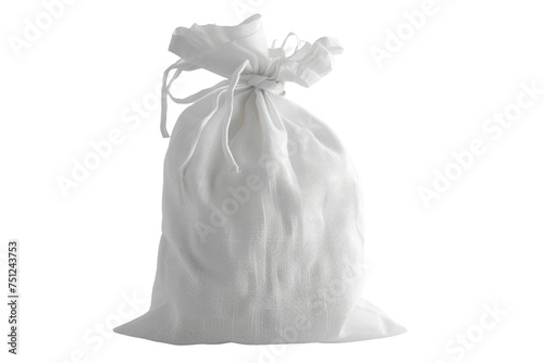 White Fabric Bag Unveiled Isolated On Transparent Background