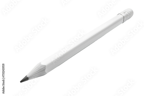 A White Pencil Isolated On Transparent Background