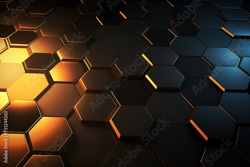 Hexagonal Honeycomb-Inspired Design, Blending Precision and Elegance in a Seamless Geometric Background, Generative AI