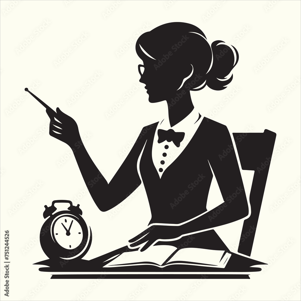Fototapeta premium Teacher's Day Silhouette Vector Illustration
