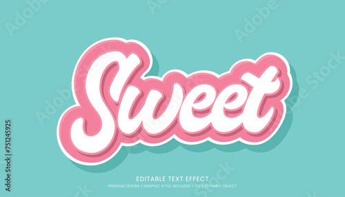 sweet text effect template editable design for business logo and brand