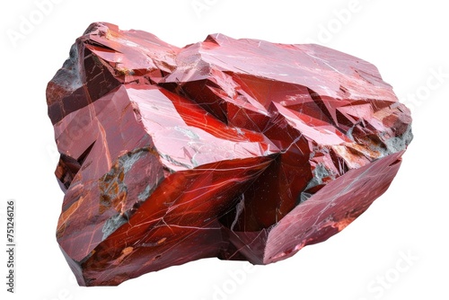 Raw Red Jasper Stone Isolated on Transparent Background
