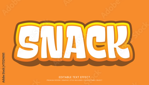 snack text effect template editable design for business logo and brand