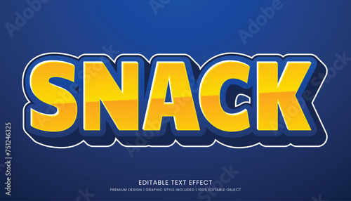 snack text effect template editable design for business logo and brand
