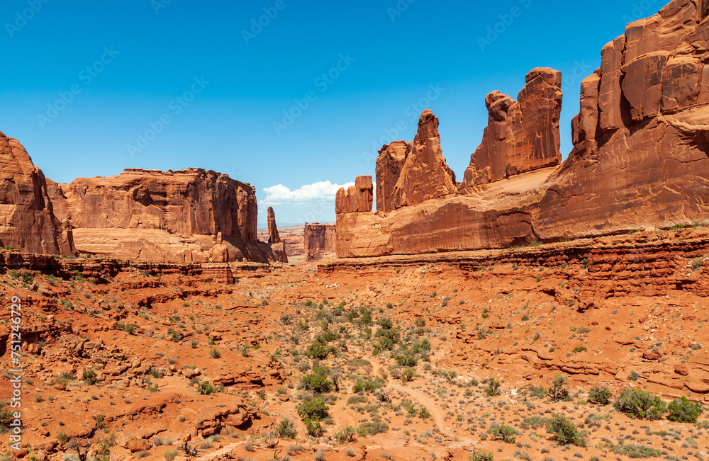 Park Avenue and Courthouse Towers at Arches National Park, Utah