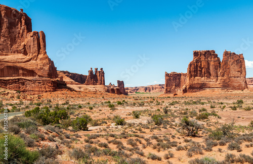 Park Avenue and Courthouse Towers at Arches National Park, Utah