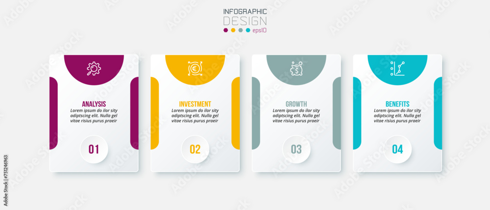 Infographic template business concept with step.
Infographic template business concept with step.
