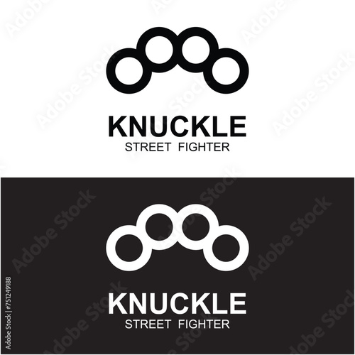 Steel brass knuckles logo vector. Gangster, thug, bandit symbol icon. This logo is perfect for a brand that seeks a playful but musculine feel.
