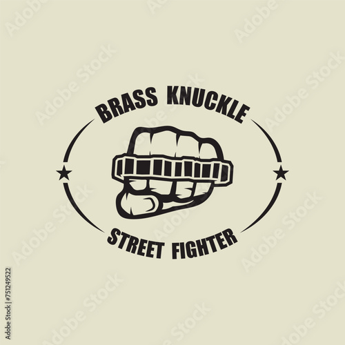 Steel brass knuckles logo vector. Gangster, thug, bandit symbol icon. This logo is perfect for a brand that seeks a playful but musculine feel.