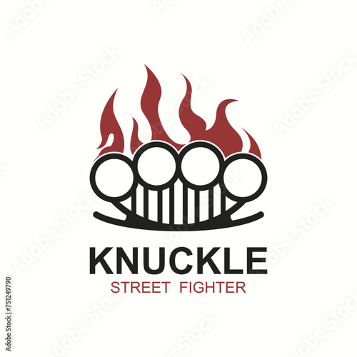 Steel brass knuckles logo vector. Gangster, thug, bandit symbol icon. This logo is perfect for a brand that seeks a playful but musculine feel.