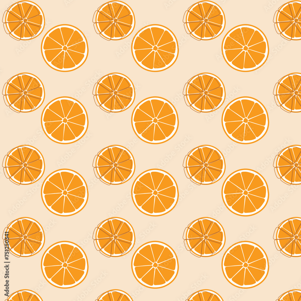Summer seamless pattern with orange. Summer seamless pattern with orange.