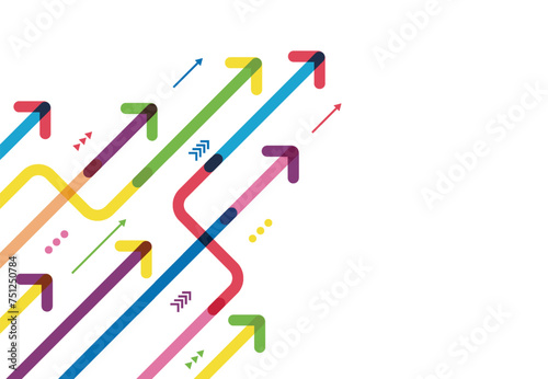 Financial growth arrows with colorful. Vector illustration
