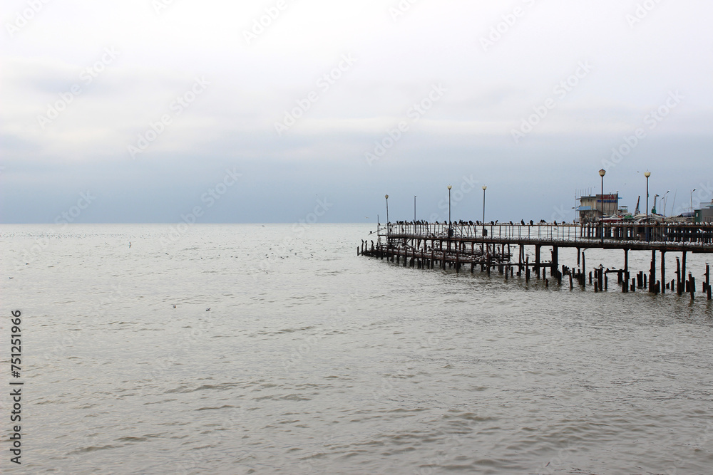 Old abandoned pier. Abkhazia, Sukhum