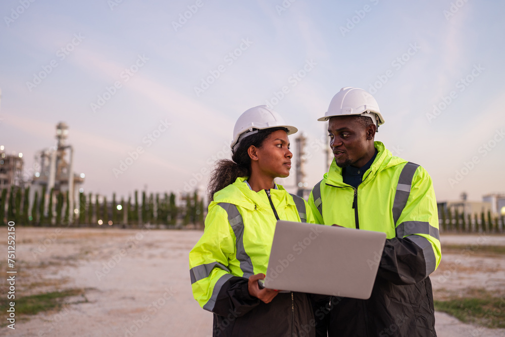 Mechanical engineer working and holding laptop to checking and inspection gas pipeline system new construction project of industrial. Mechanical engineer working and holding laptop to checking and inspection gas pipeline system new construction project of industrial.
