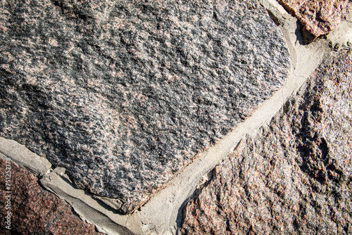 Boulder wall. Historical buildings, restoration and construction
