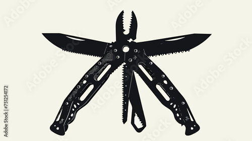 Tactical multitool vector icon isolated on white background photo