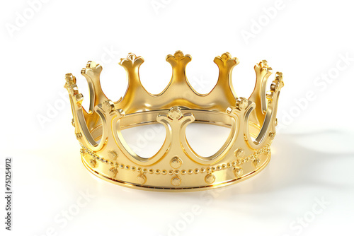 Gold crown isolated on white background close up 