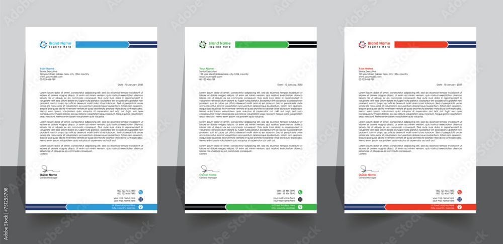 Modern Corporate business Pad design template, creative professional Letterhead pad vector