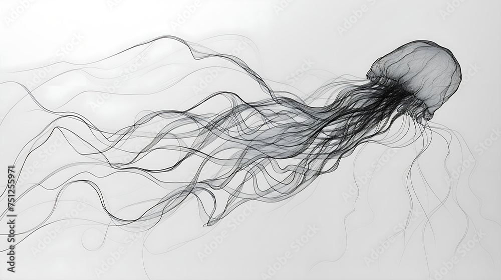 serene elegance: jellyfish in black